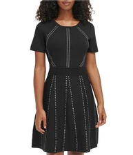 Karl Lagerfeld Womens A Line Sweater Dress