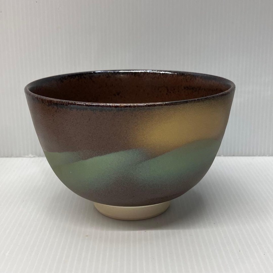 Kutani Ware Matcha Chawan by Sankado Gradient Glaze Signed Wooden Box ...