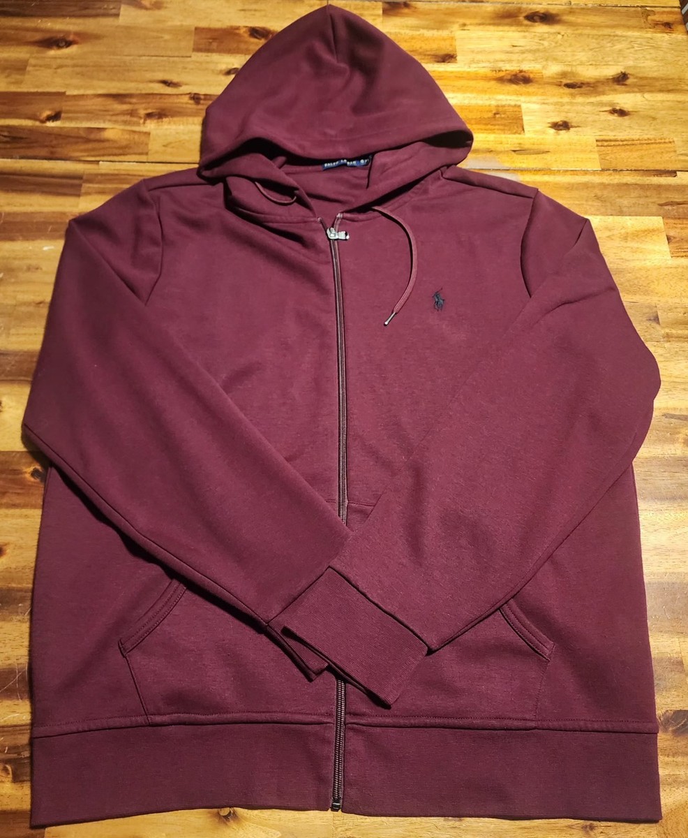 Polo by Ralph Lauren ジップパーカー XL Polo Ralph Lauren Men's XL Pony Logo Full Zip Hoodie Burgundy | eBay