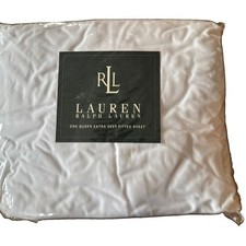 Vtg Ralph Lauren One Queen Extra Deep Fitted Sheet Solid White 250 Thread USA