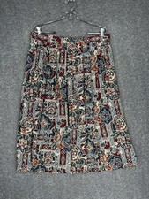 Vintage Briggs New York Maxi Skirt Plus Size 18W 90s Floral Boho Rayon Stretch