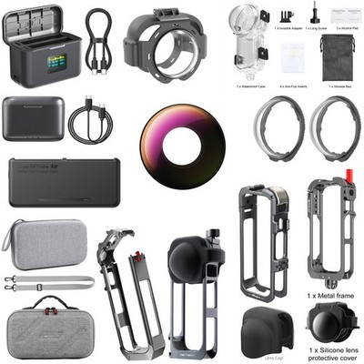 Für Insta360 X4 Air Tauchergehäuse Akku Ladebox Objektivabdeckung Käfig Linse