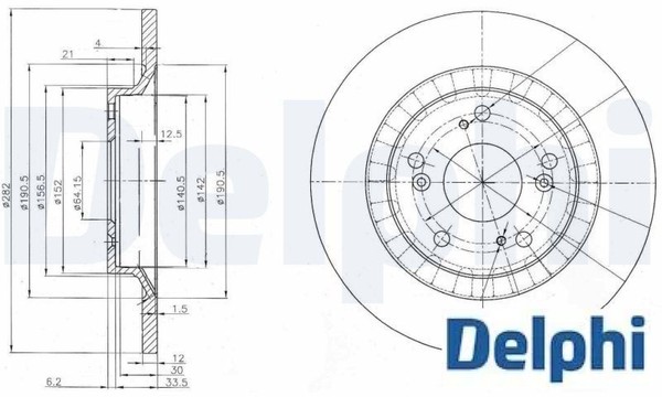 2X Bremsscheibe Delphi BG3795 2 Bremsscheiben Hinterachse Hinten FüR Honda-image