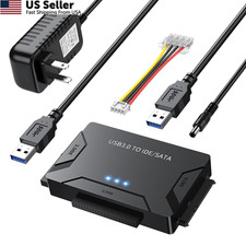 Hard Drive Reader USB 3.0 Type C to SATA IDE Adapter, Premium Black