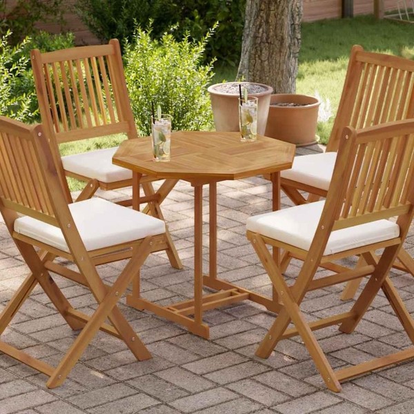 Tischplatte 70X70X2,5 Cm Achteckig Massivholz Teak-image