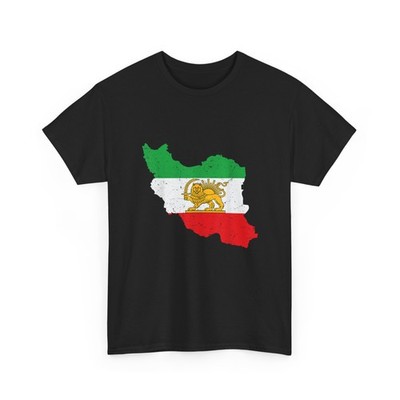 Iran Shirt, Shir o Khorshid Lion and Sun Iranian Flag Persia Roots T-Shirt 