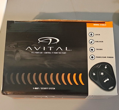 Avital 3100LX 1-Way Car Alarm w/ 2 Remotes Keyless Entry Trunk Panic