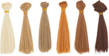 6Pcs 6 Colors Doll Wig Hair 15Cm Straight Short Doll Hair High Temperature Fiber