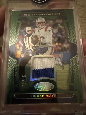 2025 Certified Green Etch Drake Maye 2 Color Patch SP SSP #12/15 Patriots SICK!!