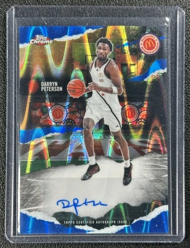 DARRYN PETERSON 2025 TOPPS CHROME MCDONALD'S AA WINNING TAGS AUTO BLUE RAYWAVE