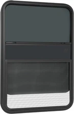 24" W x 36" H RV Window Vertical Sliding with Net Screen & Trim Ring