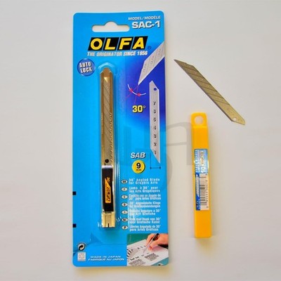 Olfa Profi Cutter SAC-1 (30° Grad) + 10´er Klingenbox 30° Klingen NEU !