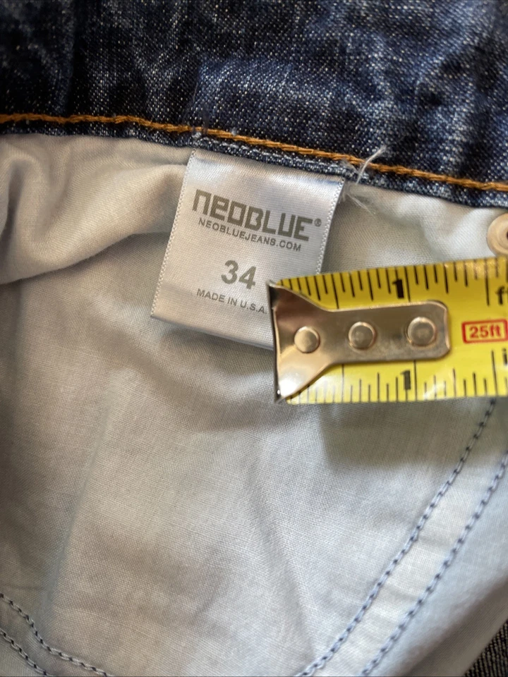 Pantalones de mezclilla Neo azul marino para hombre talla 34 x 29 hechos en EE. UU. Foto 4 de 4