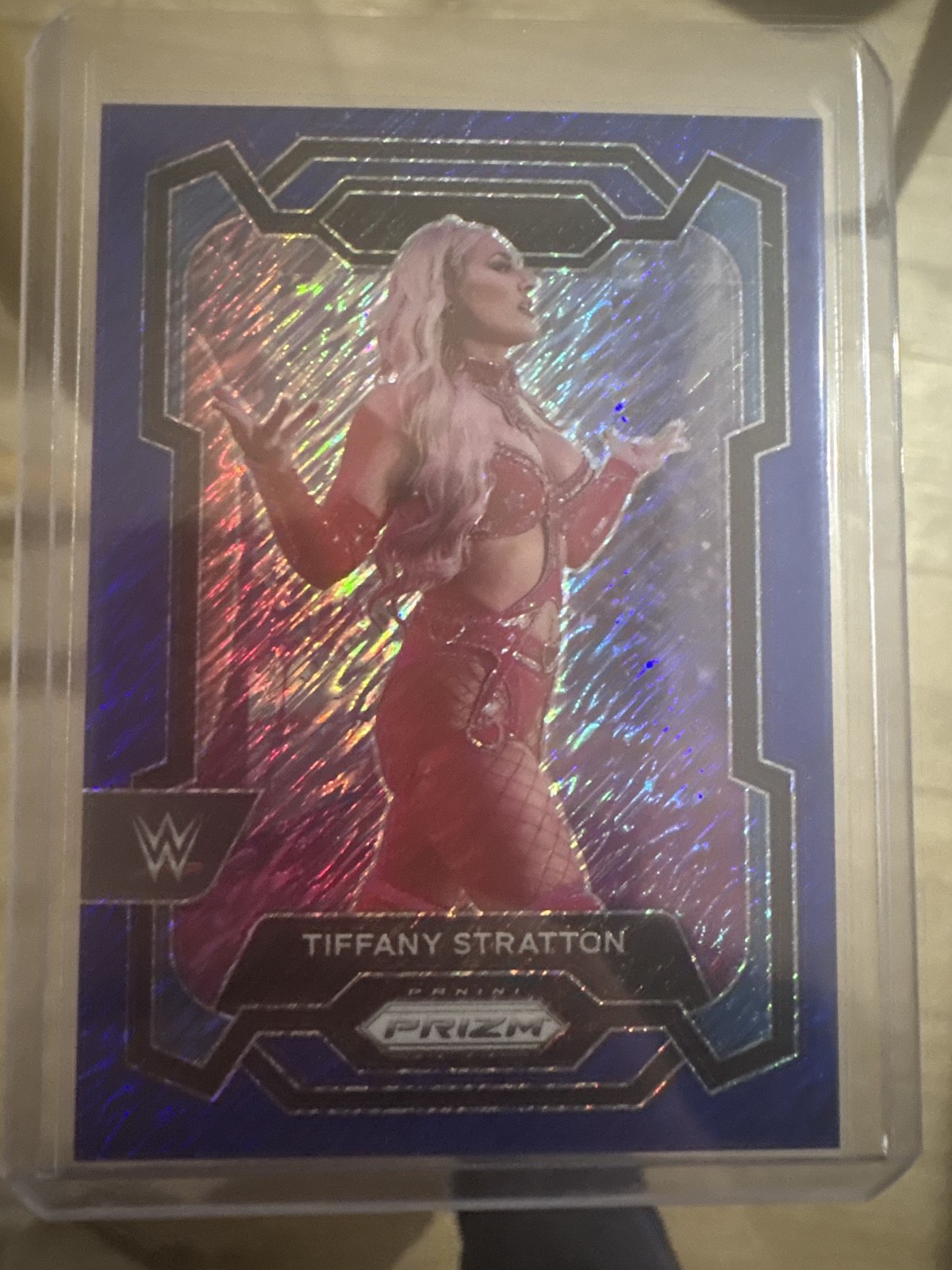 2024 Panini Prizm WWE Tiffany Stratton Blue Shimmer FOTL 3/11
