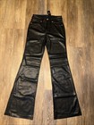 NWT Express Faux Leather Black Pants Size 4long 70’s Flare Mid Rise — photo 1
