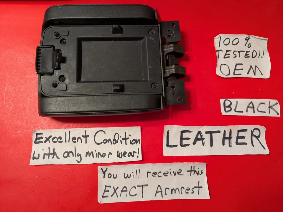 ✅OEM 2009-2016 Lincoln MKS SLIDING ARMREST Console Storage Lid BLACK Leather - Image 2 of 4