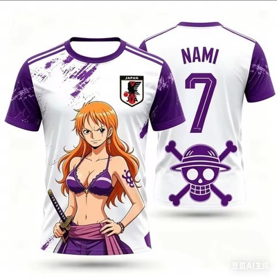 Nami One Piece Football Jersey T-Shirt Sexy Japan Edition Reproduction
