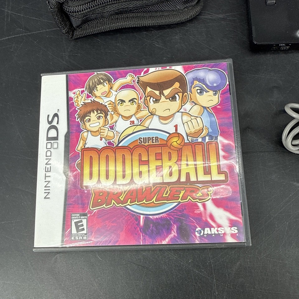 Nintendo DS Lite Black Handheld System (USG-001) w/ Dodgeball *TESTED ...
