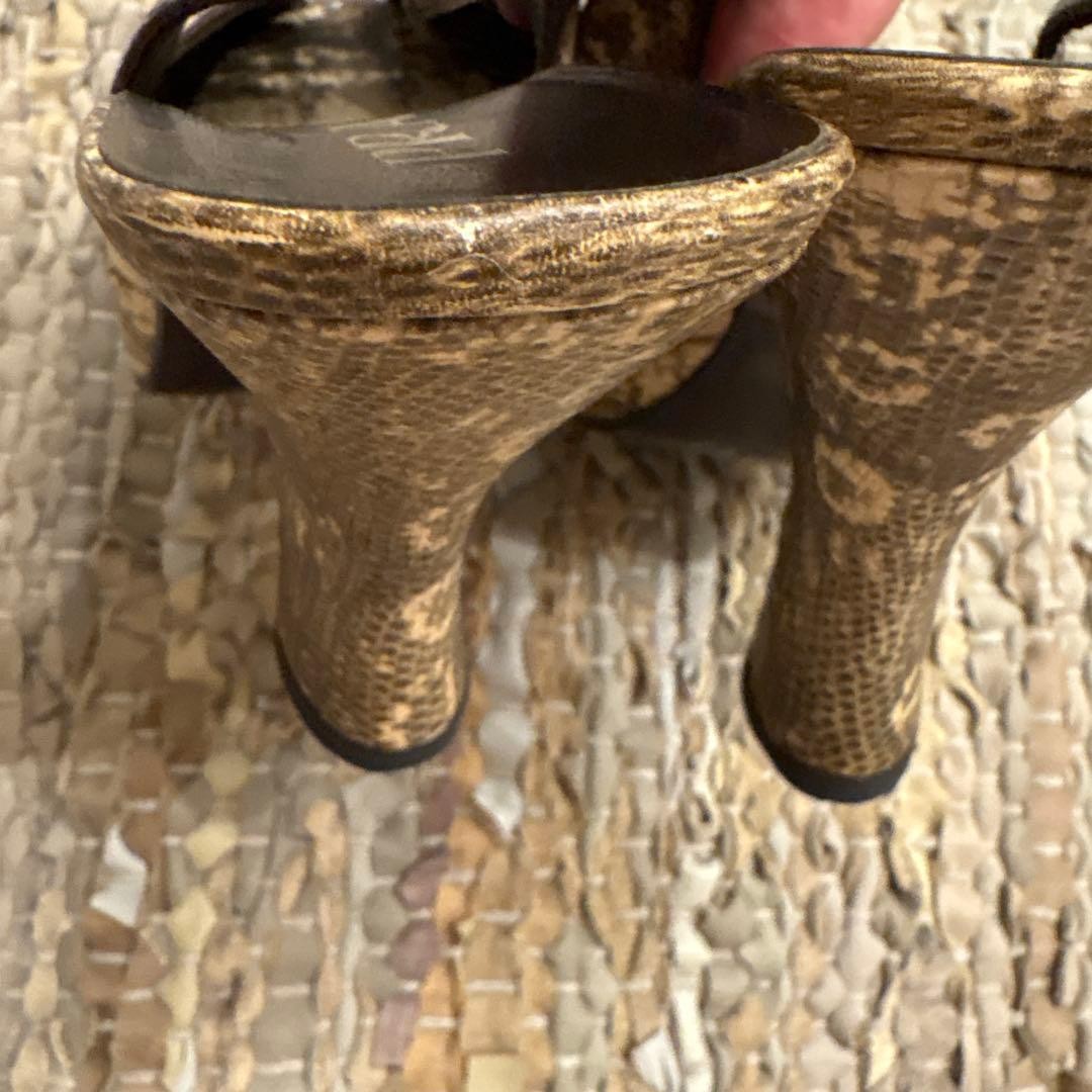 PRADA Python Print Open Toe Heels Sandals Size 38… - image 7