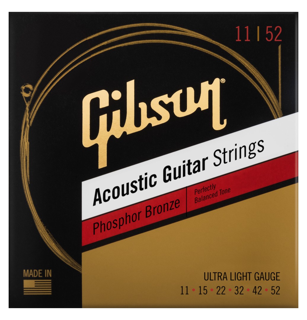 Акустическая система из люминофорной бронзы Gibson SAG-PB11011-052 Saiten Gitarre Сверхлегкая 3990₽