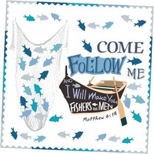 76 Pcs Bulletin Board Decorations Set Religious Classroom Fishers of Men