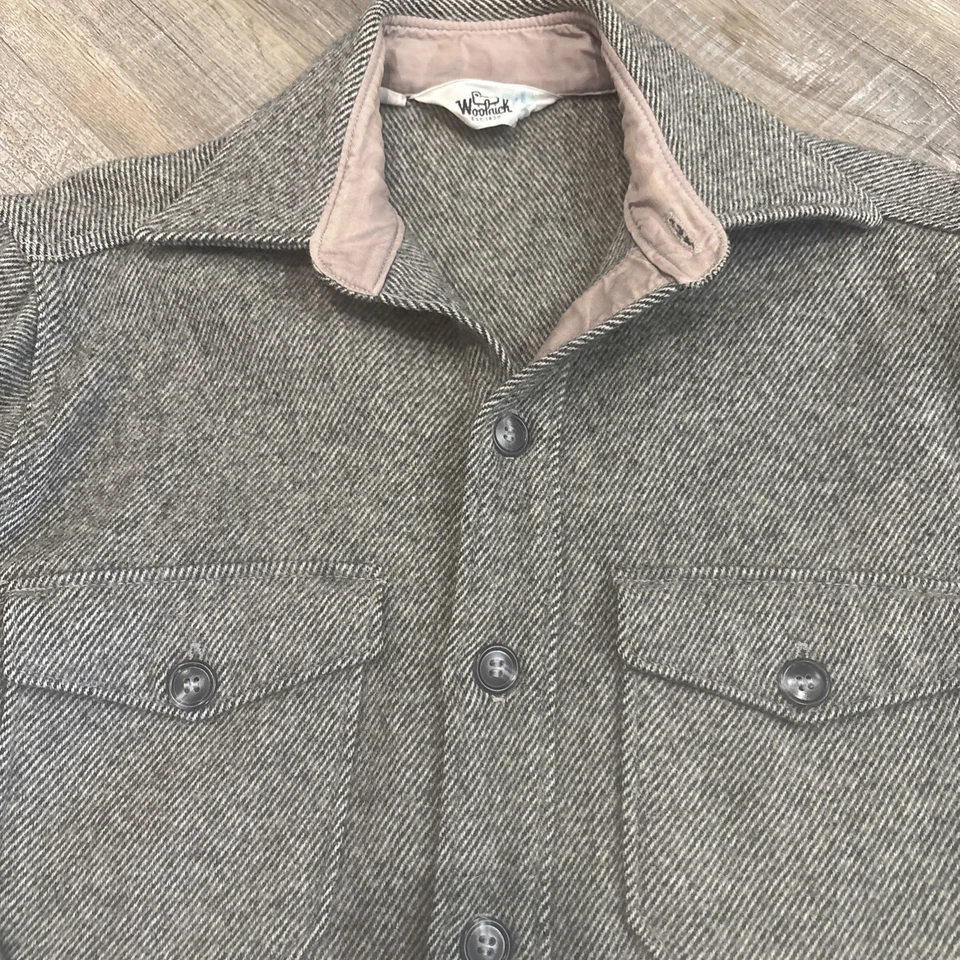 Vintage WOOLRICH Mens Shirt Wool Flannel Gray-Brown 15 XL 60s 70s Pockets READ - Image 3 of 4