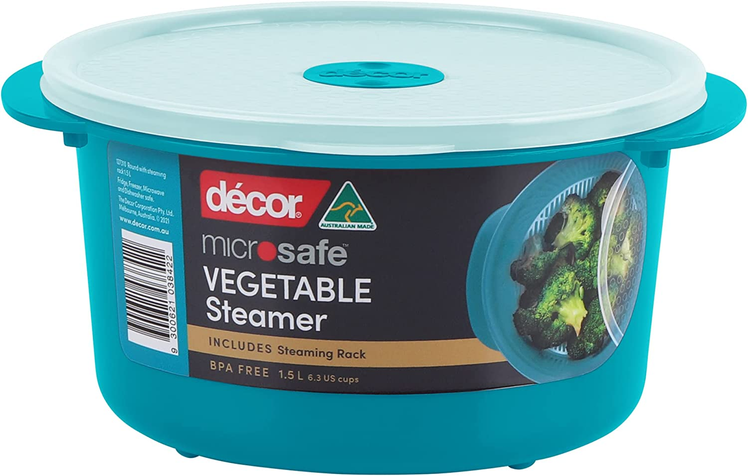 Décor Microsafe Vegetable Steamer 1.5L Microwave Cooker BPA Free Dishwasher Safe