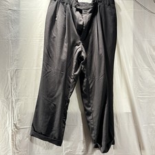 Mens Unbranded Black Dress Pants No Tags Or Size 5-Pockets Zip Belt Loops