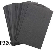 320 Grit 25 PCS 5.5"x 9" Wet Dry Silicon Carbide Sandpaper Set for Metal/Wood