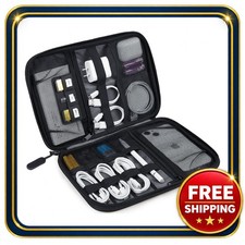 Electronic Organizer Travel Case for Tech Accessories Black 10.6L x 7.5W x 1.2H