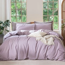 100 %  Lilac  Cotton Comforter Cover with buttons in king, Queen and other size.