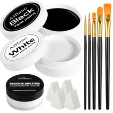 Black White Face Paint Kit Large 50g Oil-Based Grease Makeup black white