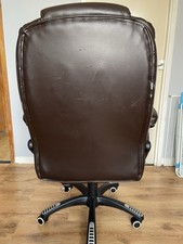 Luxury Brown Leather Executive Office Chair – Reclining Swivel ComfortAdjustable