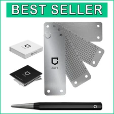 304 Stainless Steel Crypto Seed Phrase Plate - Secure 12-24 Word Backup Solution