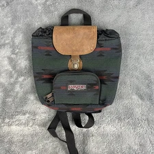 Vintage Jansport Day Mini Pack Backpack Aztec Green Black Hiking Made in USA 90s