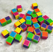 Bristle Building Cubes Blocks 34 Piece Lot Stacking Creative Play Colorful Toy