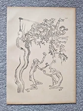 Hell by Hokusai - Antique Japanese Art Print - 1891