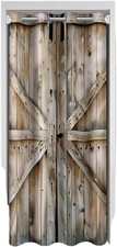 Homewish Rustic Cottage Closet Door Curtain for Bedroom, Vintage Countryside Wo