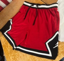 Nike AIR JORDAN Red Black Diamond Basketball Shorts Boys XL 18-20 Big Kids 30-32