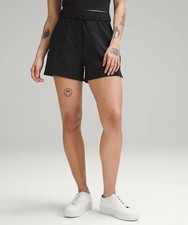Lululemon W7CPGS Size Small Black Cinchable Waist High-Rise 3.5" Woven Short