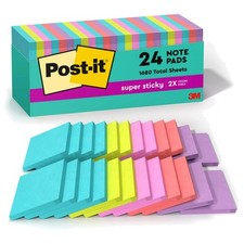 Super Sticky Notes 3x3 in, Supernova Neons, Pack of 192