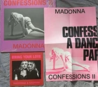 MADONNA CONFESSIONS II-12 TRAK RED VINYL LP+BRING YOUR LOVE 7”CLEAR VINYL-SEALED