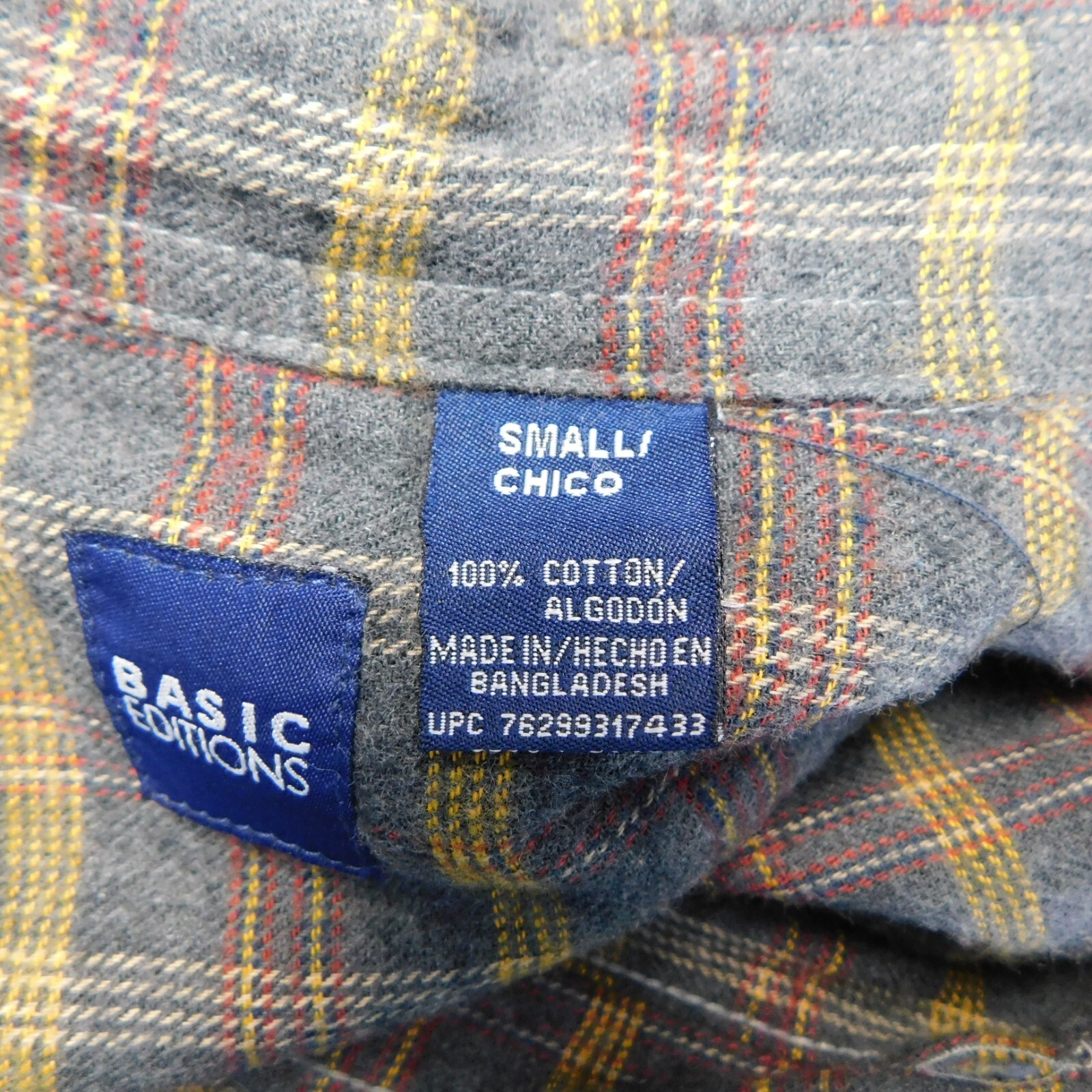 NOS Y2K Basic Editions Men's Button-Down Flannel … - image 6