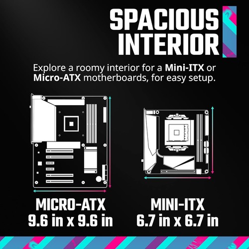 Elite 301 Lite Micro-ATX High Airflow PC Case with Tempered Glass & USB Type-C - Picture 8 of 12