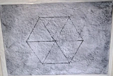 Franz Ehmke*1928 -2018 GDR Painter Geometry and Shapes "Hexagon" Black White