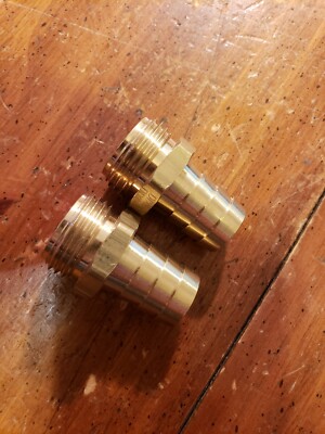 2ct Dixon 5851212C 3/4'' Hose Brass Male GHT Cplg 1'' Shank Length