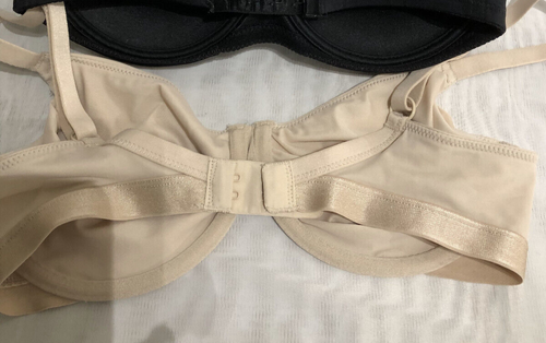2 X BLACK AND BEIGE WIRED BRAS SIZE 32D M&S CHANTELLE - Picture 6 of 8