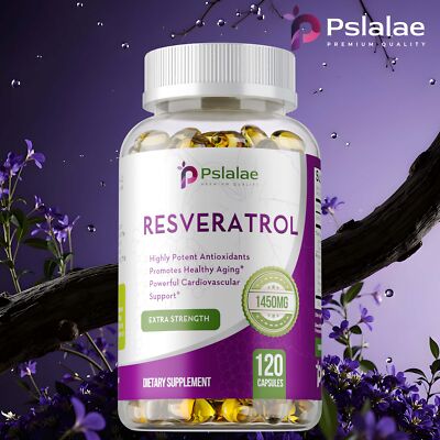 Resveratrol Capsules 1450mg - Natural Antioxidant, Anti Aging, Anti Inflammatory