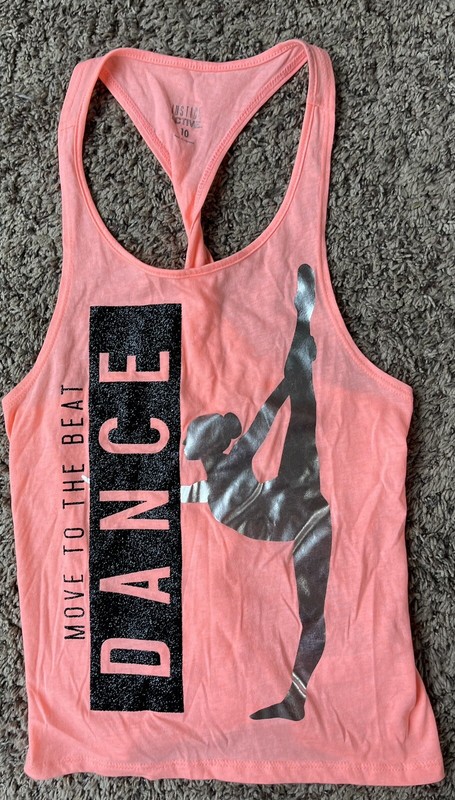 NWOT Girls Justice Dance Orange Sherbet Tank Top Shirt 10 NEW Move To The Beat
