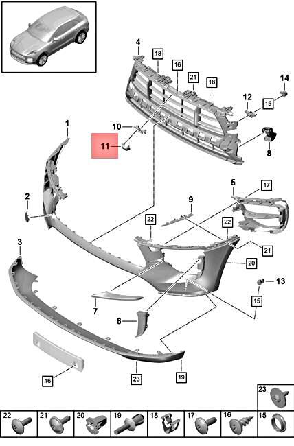 Genuine PORSCHE Macan 95B Trim Panel For Camera Front Black  